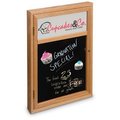 United Visual Products 18"x24" 1-Door Enclosed Wet/Dry Erase, Header, Black Board/Cherry UV850DH-CHERRY-BLKPORC